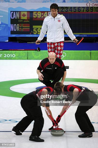 Winter Olympics: Canada skip Kevin Martin in action vs Norway during Men's Gold Medal Game at Vancouver Olympic Centre. Vancouver, Canada 2/27/2010...