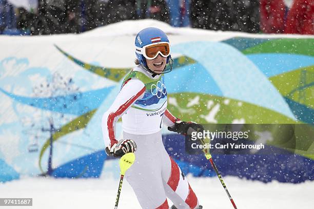 Winter Olympics: Austria Marlies Schild during Women's Slalom 2nd Run at Whistler Creekside. Schild won silver. Whistler, Canada 2/26/2010 CREDIT:...