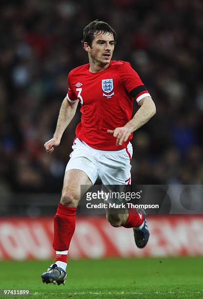 Leighton Baines of England in action during the International Friendly match between England and Egypt at Wembley Stadium on March 3, 2010 in London,...