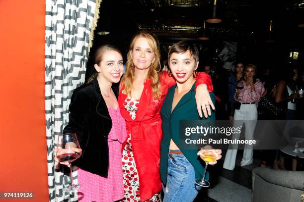Brigitte Pfaeffle, Lea Thompson and Emma Caymares attend MarVista Entertainment And Parkside Pictures With The Cinema Society Host The After Party...