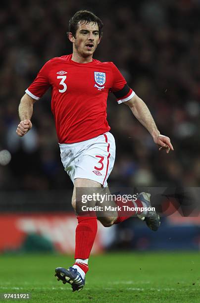 Leighton Baines of England in action during the International Friendly match between England and Egypt at Wembley Stadium on March 3, 2010 in London,...