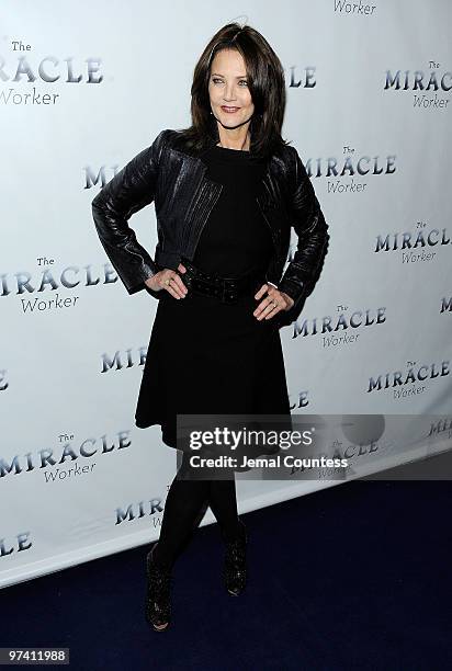 Actress Lynda Carter attends the Broadway opening of "The Miracle Worker" at the Circle in the Square on March 3, 2010 in New York City.