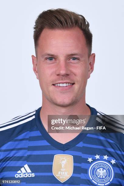 Marc-Andre Ter Stegen of Germany pose for a photo during the official FIFA World Cup 2018 portrait session on June 13, 2018 in Moscow, Russia.