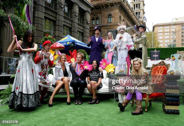 Annalise Braakensiek , Mike Goldman . Maz Compton and Vince Sorrenti pose alongside models at the launch of the Cancer Council's "Australia's Biggest...