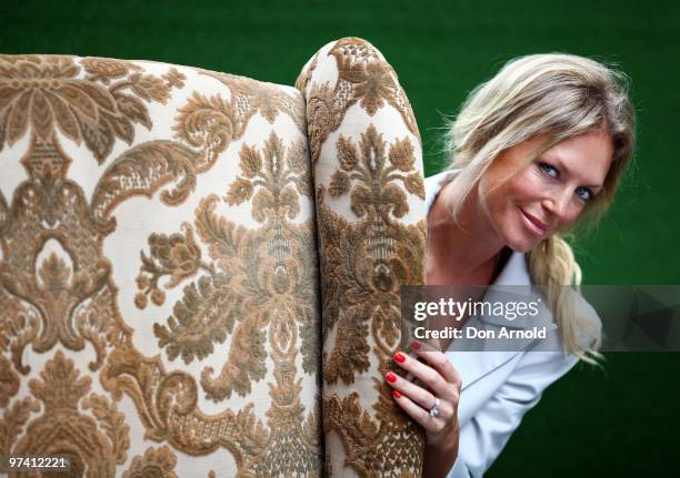 Annalise Braakensiek poses at the launch of the Cancer Council's "Australia's Biggest Morning Tea" event to coincide with Disney's Alice In...