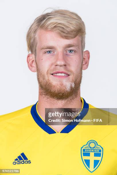 Filip Helander of Sweden poses during the official FIFA World Cup 2018 portrait session on June 13, 2018 in Gelendzhik, Russia.