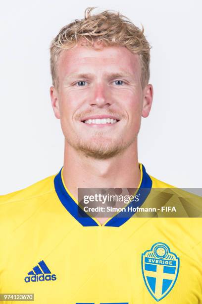 Oscar Hiljemark of Sweden poses during the official FIFA World Cup 2018 portrait session on June 13, 2018 in Gelendzhik, Russia.