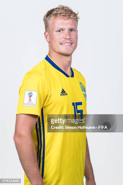 Oscar Hiljemark of Sweden poses during the official FIFA World Cup 2018 portrait session on June 13, 2018 in Gelendzhik, Russia.