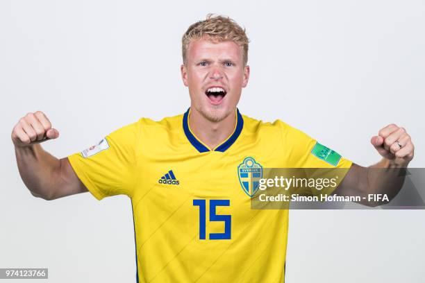 Oscar Hiljemark of Sweden poses during the official FIFA World Cup 2018 portrait session on June 13, 2018 in Gelendzhik, Russia.