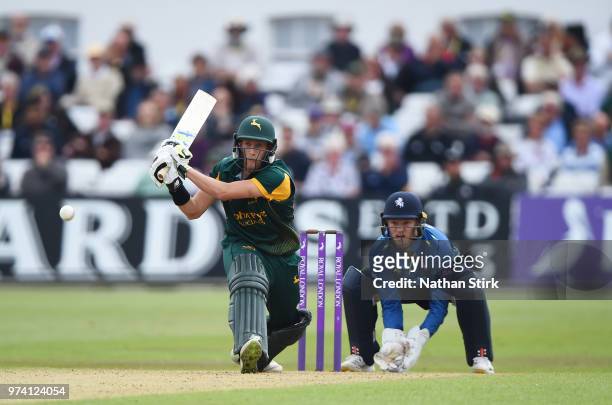 Billy Root of Nottingham batting during the Royal London One-Day Cup match between Nottinghamshire Outlaws and Kent Spitfires at Trent Bridge on June...