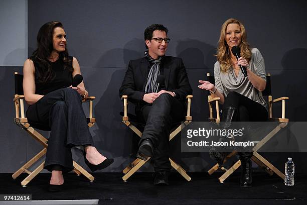 Actress Brooke Shields, producer Dan Bucatinsky and actress Lisa Kudrow promote "Who Do You Think You Are?" at the Apple Store Soho on March 3, 2010...