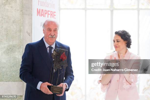 Vicente del Bosque and Magdalena Valerio attend Mapfre Foundation Awards 2017 at Casino de Madrid on June 14, 2018 in Madrid, Spain.