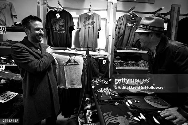 David Arquette and brother-in-law actor Thomas Jane make a T-Shirt shopping stop on April 13, 2007 in New York City. Arquette and Jane are on Day 20...