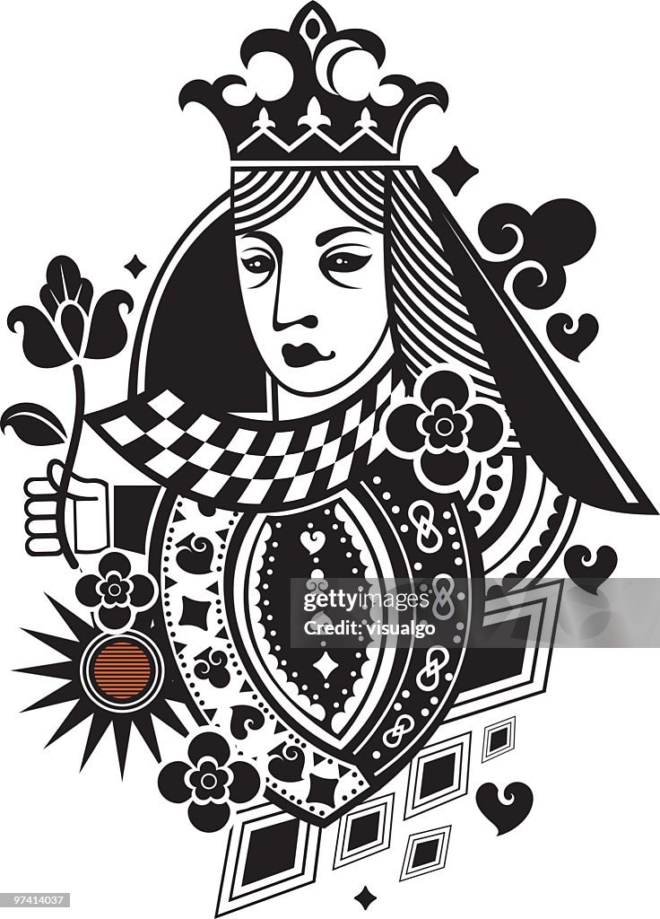 Poker cartão gueen