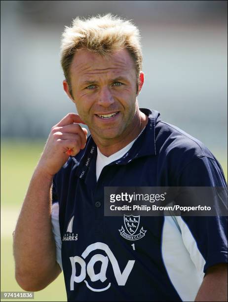 Chris Adams of Sussex during a training session before the Frizzell County Championship match against Hampshire at Hove, 19th April 2005.