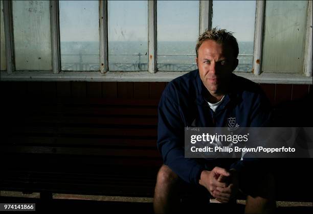 Chris Adams of Sussex poses for photos on the seafront at Brigton and Hove, 19th April 2005.