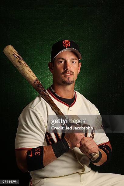 Aaron Rowand of the San Francisco Giants poses during media photo day on February 28, 2010 at Scottsdale Stadium in Scottsdale, Arizona.