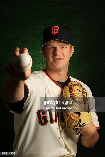 Matt Cain of the San Francisco Giants poses during media photo day on February 28, 2010 at Scottsdale Stadium in Scottsdale, Arizona.