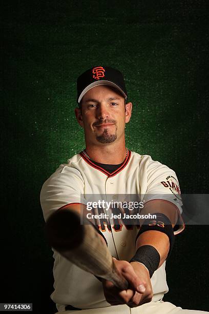 Aaron Rowand of the San Francisco Giants poses during media photo day on February 28, 2010 at Scottsdale Stadium in Scottsdale, Arizona.