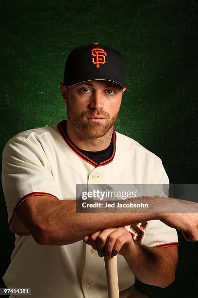 Nate Schierholtz of the San Francisco Giants poses during media photo day on February 28, 2010 at Scottsdale Stadium in Scottsdale, Arizona.