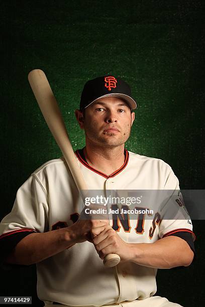 Freddy Sanchez of the San Francisco Giants poses during media photo day on February 28, 2010 at Scottsdale Stadium in Scottsdale, Arizona.