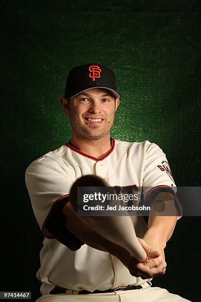 Freddy Sanchez of the San Francisco Giants poses during media photo day on February 28, 2010 at Scottsdale Stadium in Scottsdale, Arizona.