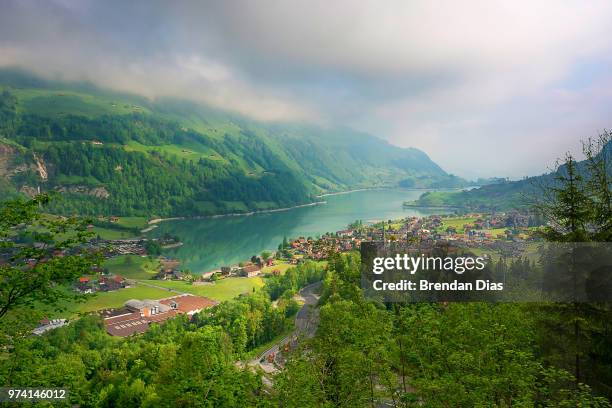 lake lungern, switzerland - lungern switzerland stock pictures, royalty-free photos & images