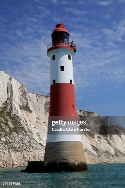 brighthouse lighthouse - beachy head stockfoto's en -beelden