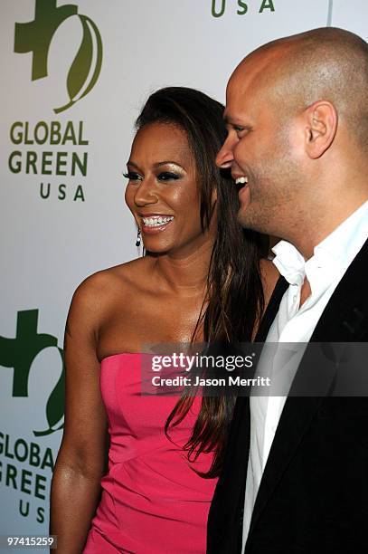 Singer Melanie Brown and producer Stephen Belafonte arrive at Global Green USA's 7th Annual Pre-Oscar Party at Avalon on March 3, 2010 in Hollywood,...