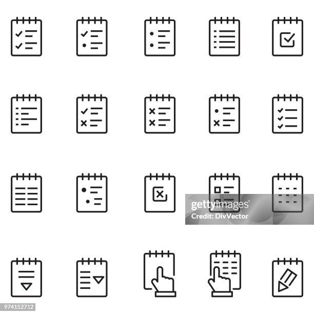list icon set - bullet list stock illustrations