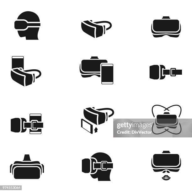virtual reality headset icon - camera sensor stock illustrations