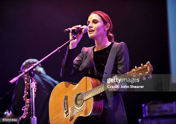 Actress/singer Mia Maestro performs onstage during Global Green USA's 7th Annual Pre-Oscar Party at Avalon on March 3, 2010 in Hollywood, California.