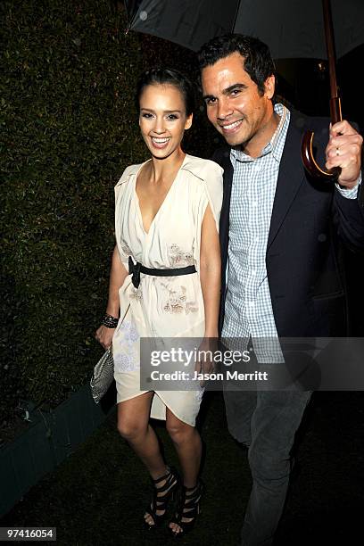 Actress Jessica Alba and Cash Warren arrive at Global Green USA's 7th Annual Pre-Oscar Party at Avalon on March 3, 2010 in Hollywood, California.