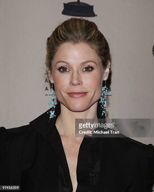 Julie Bowen arrives to the Academy Of Television Arts & Sciences Presents "An Evening With Modern Family" held at Leonard H. Goldenson Theatre on...