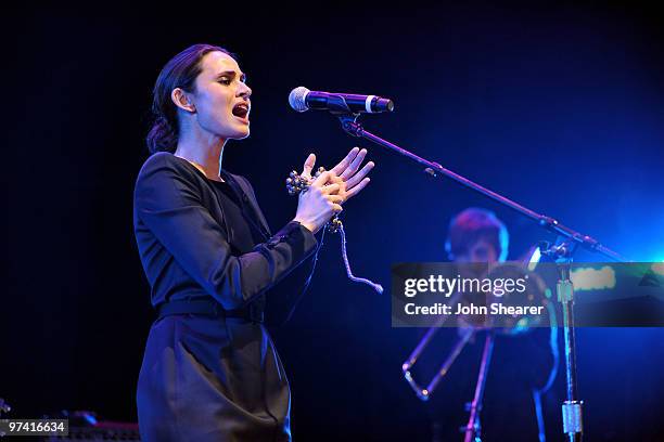 Actress/singer Mia Maestro performs onstage during Global Green USA's 7th Annual Pre-Oscar Party at Avalon on March 3, 2010 in Hollywood, California.