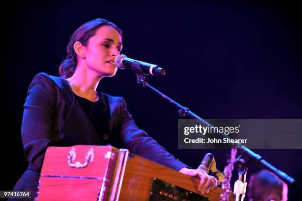 Actress/singer Mia Maestro performs onstage during Global Green USA's 7th Annual Pre-Oscar Party at Avalon on March 3, 2010 in Hollywood, California.