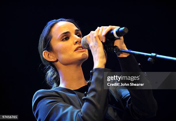 Actress/singer Mia Maestro performs onstage during Global Green USA's 7th Annual Pre-Oscar Party at Avalon on March 3, 2010 in Hollywood, California.