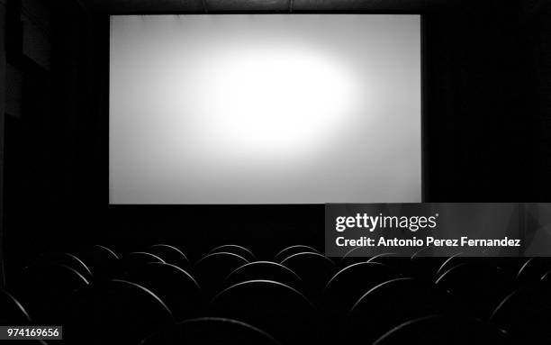 empty movie theater, berlin, germany - you're next film 2011 stockfoto's en -beelden