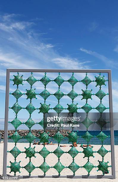 Spinifex" by Holly Pepper of Western Australia is displayed on the first day of the annual Sculpture by the Sea, Cottesloe outdoor art exhibition at...