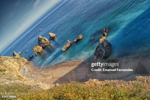 beach do cavalo-sesimbra - cavalo stock-fotos und bilder