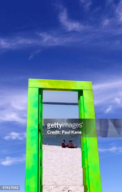 Kaleidoscope" by Olivia Samec of Western Australia is displayed on the first day of the annual Sculpture by the Sea, Cottesloe outdoor art exhibition...