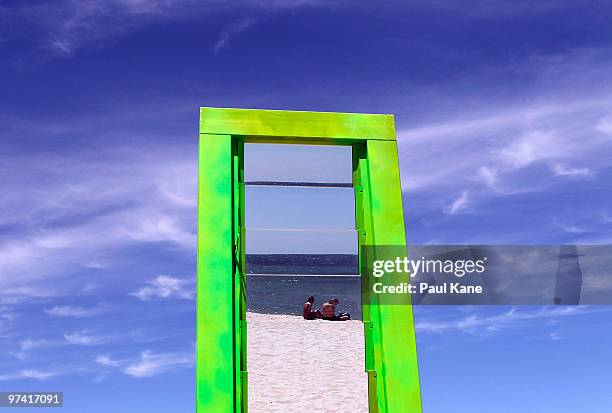 Kaleidoscope" by Olivia Samec of Western Australia is displayed on the first day of the annual Sculpture by the Sea, Cottesloe outdoor art exhibition...