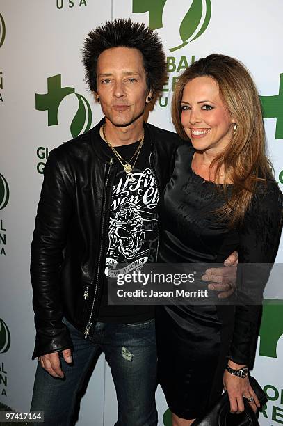 Musician Billy Morrison of Camp Freddy and guest arrive at Global Green USA's 7th Annual Pre-Oscar Party at Avalon on March 3, 2010 in Hollywood,...