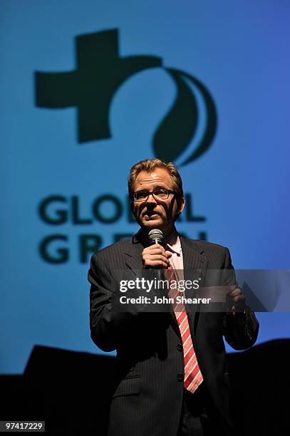 Of Global Green USA Matt Petersen speaks onstage during Global Green USA's 7th Annual Pre-Oscar Party at Avalon on March 3, 2010 in Hollywood,...