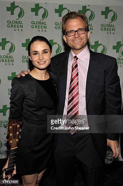 Actress/singer Mia Maestro and CEO of Global Green USA Matt Petersen attend Global Green USA's 7th Annual Pre-Oscar Party at Avalon on March 3, 2010...