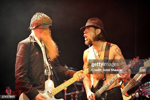 Musicians Billy Gibbons and Dave Navarro of Camp Freddy attend Global Green USA's 7th Annual Pre-Oscar Party at Avalon on March 3, 2010 in Hollywood,...