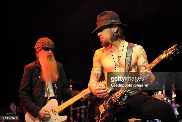 Musicians Billy Gibbons and Dave Navarro of Camp Freddy attend Global Green USA's 7th Annual Pre-Oscar Party at Avalon on March 3, 2010 in Hollywood,...
