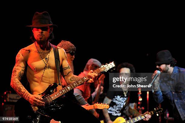 Musicians Dave Navarro and Billy Morrison of Camp Freddy perform onstage at Global Green USA's 7th Annual Pre-Oscar Party at Avalon on March 3, 2010...