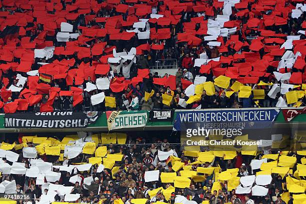 Fans of Germany are seen during the International Friendly match between Germany and Argentina at the Allianz Arena on March 3, 2010 in Munich,...