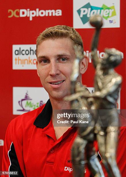 Shawn Redhage captain of the Wildcats looks on at a press conference during the NBL Grand Final Series launch at Challenge Stadium on March 4, 2010...